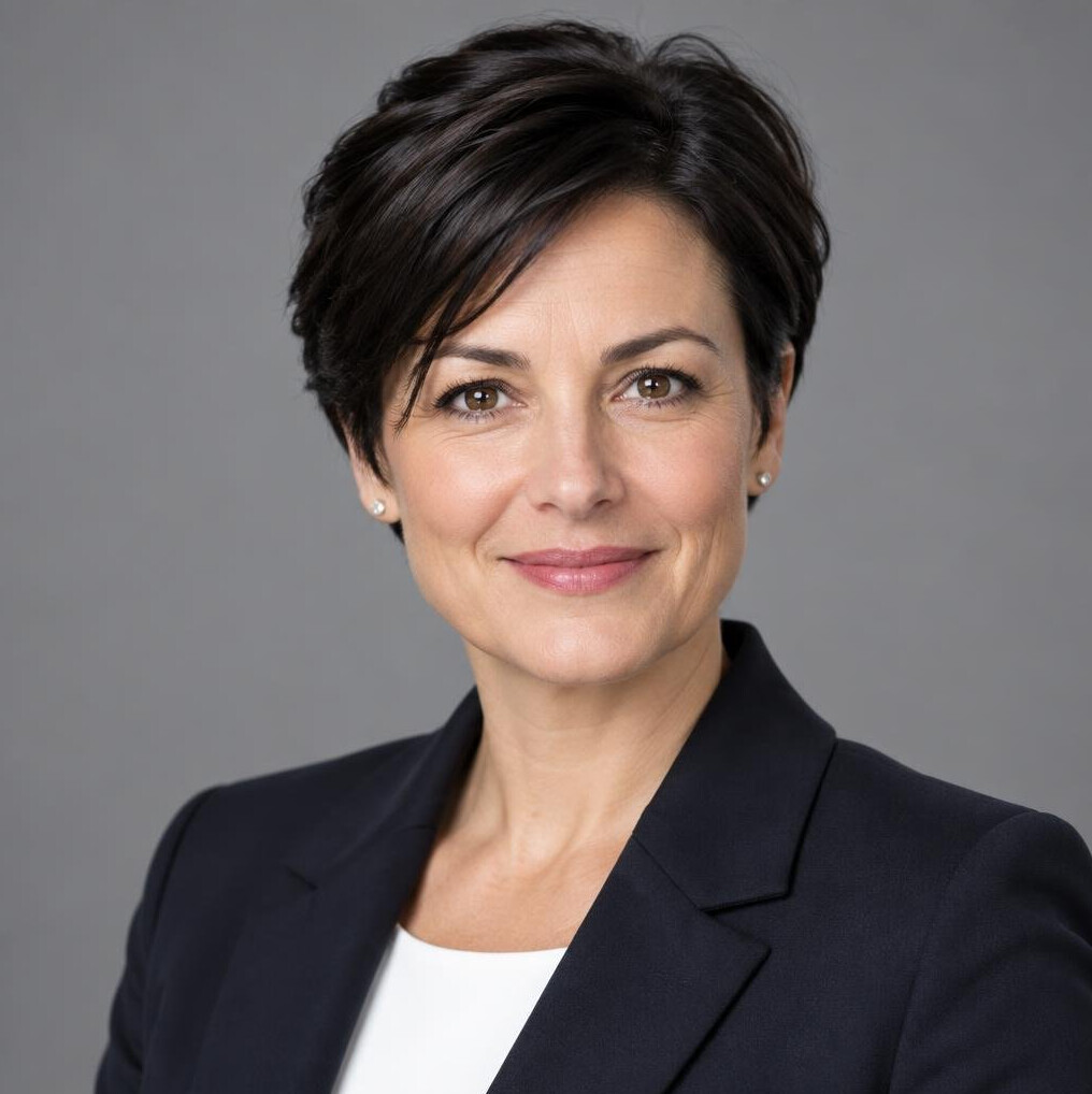 Studio portrait of a female television mentor